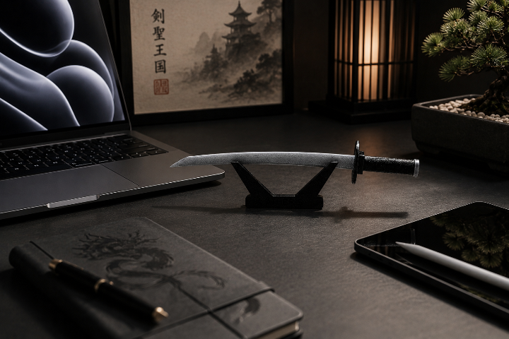 Shiranui Katana miniature with stand - Sword from Kensei Ōkoku